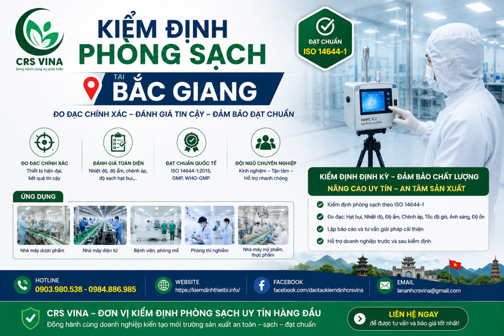 Kiểm định phòng sạch tại Bắc Giang